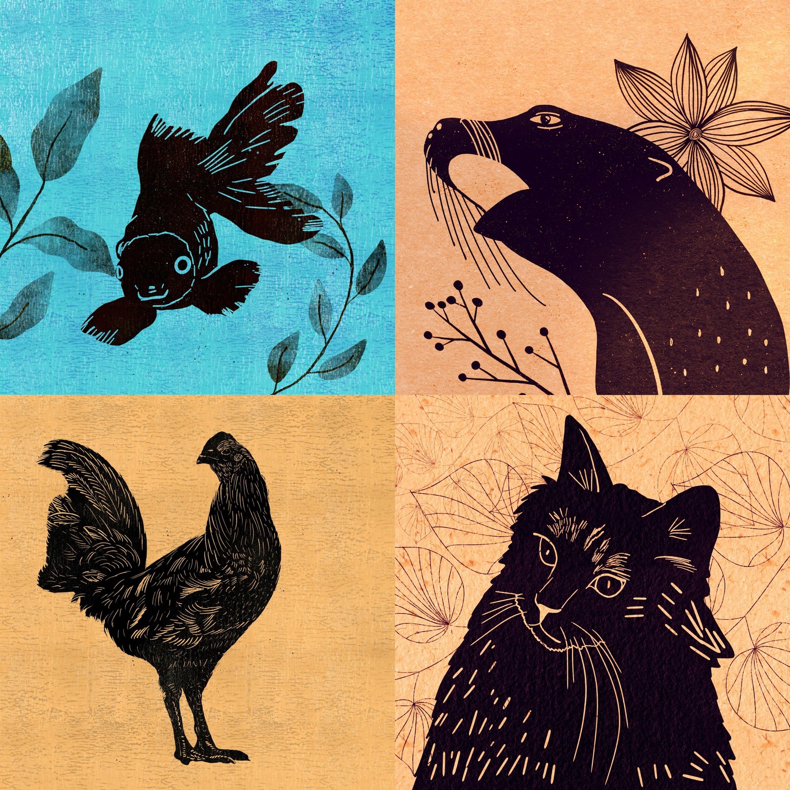 Block Print Style - I had so much fun that I made more! - image 1 - student project