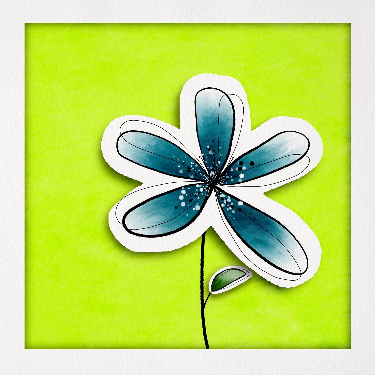 Painted Stickers of Cactus Plant, Flower & Valentines Hearts - image 2 - student project