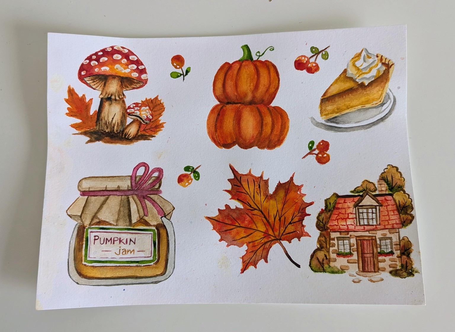 6 Easy Fall Watercolor Paintings – Autumn Theme for Beginners - image 1 - student project