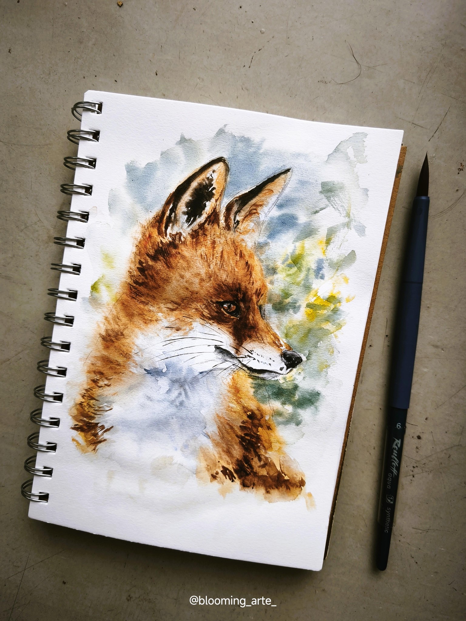 Loose watercolor Fox - image 1 - student project