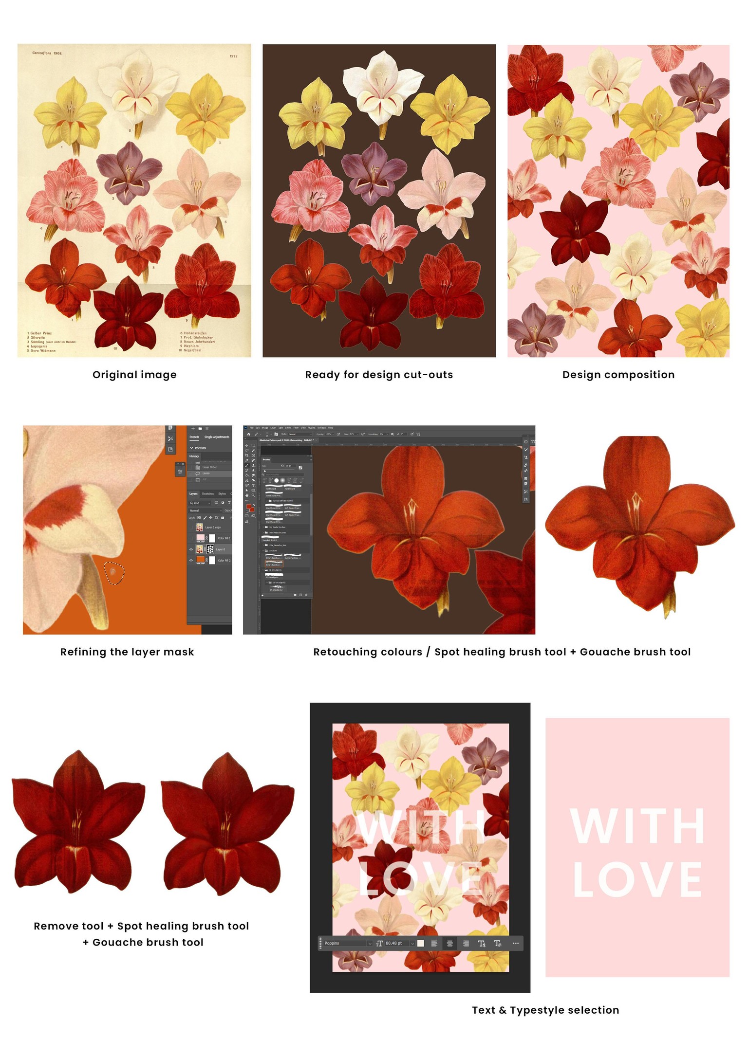 Gladiolus With Love Card - image 2 - student project