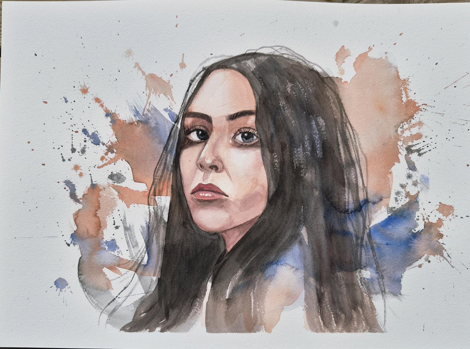 Watercolour portrait - image 1 - student project