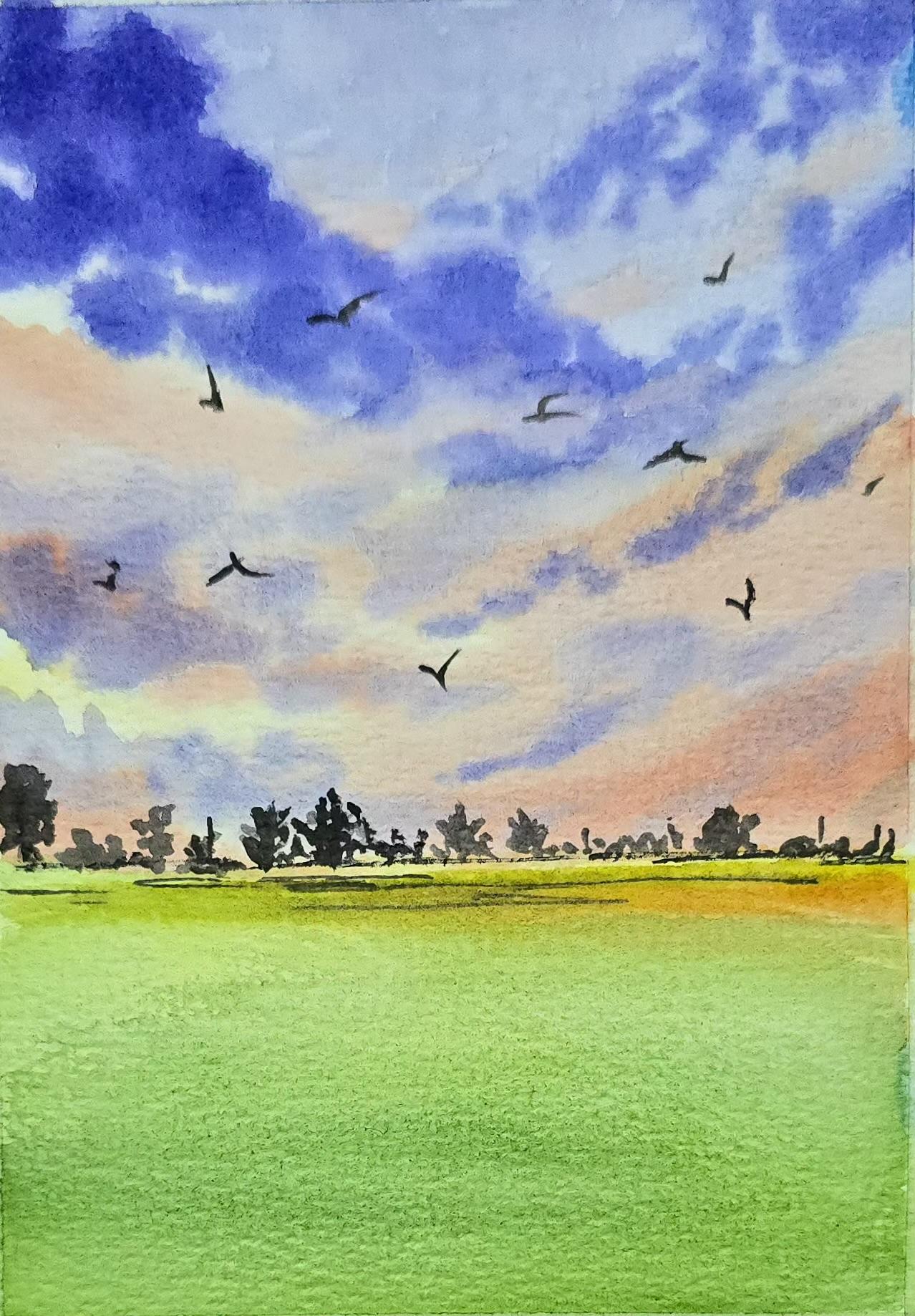 Watercolour clouds - image 3 - student project