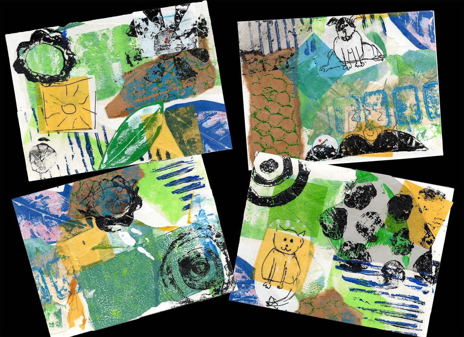 Collage and Stamp Postcards - image 1 - student project