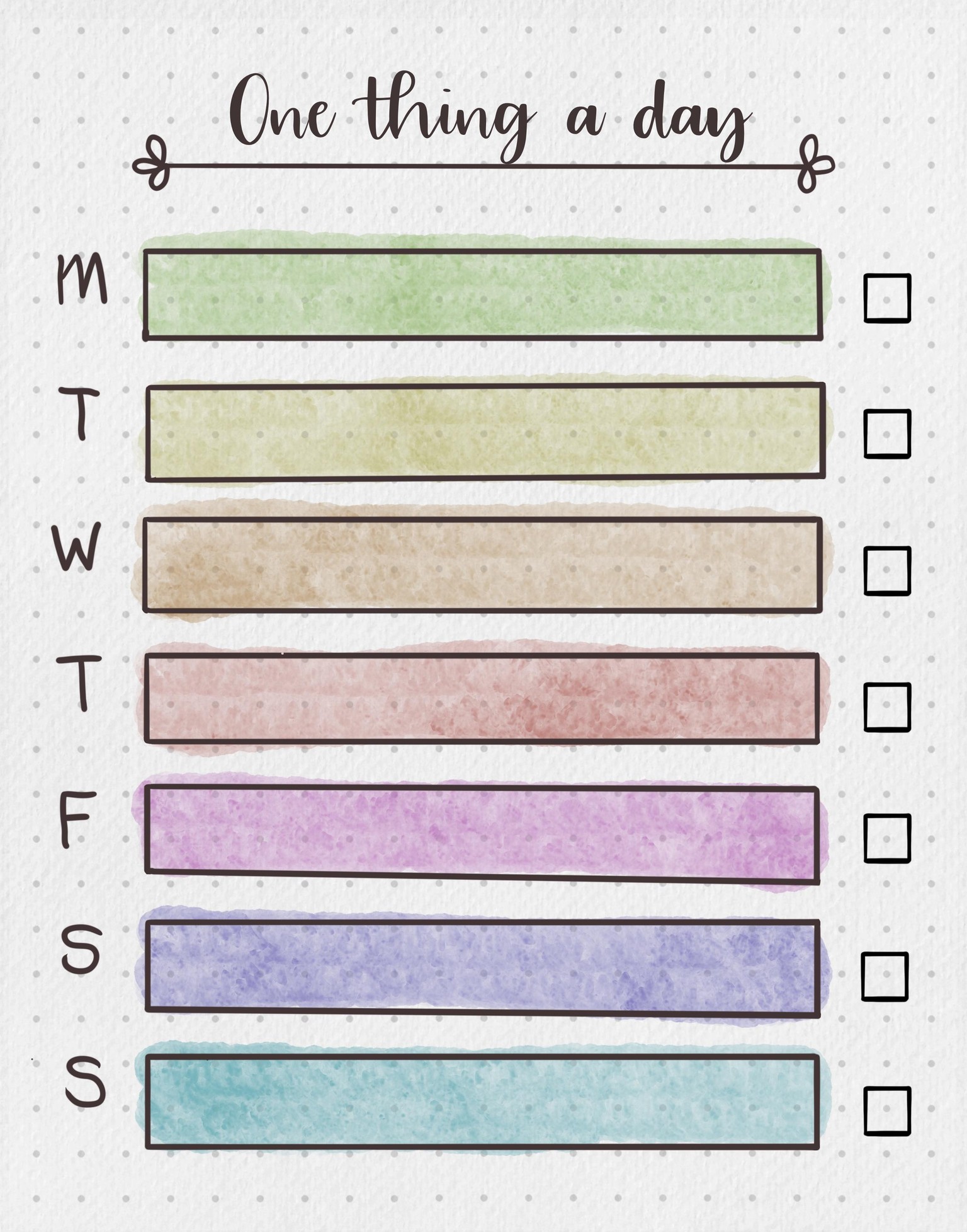 Bullet journal page- one thing a day - image 1 - student project