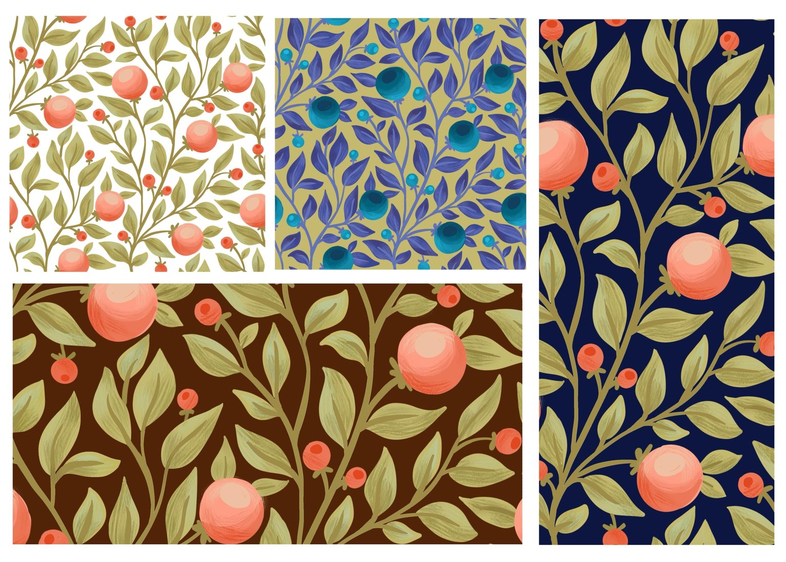 Elegant trailing botanical Pattern - image 2 - student project
