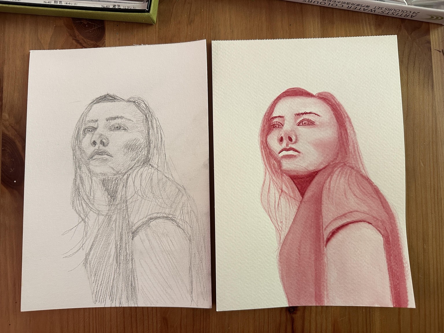 7 Day Watercolour Portrait Challenge Days 1-7 - image 2 - student project