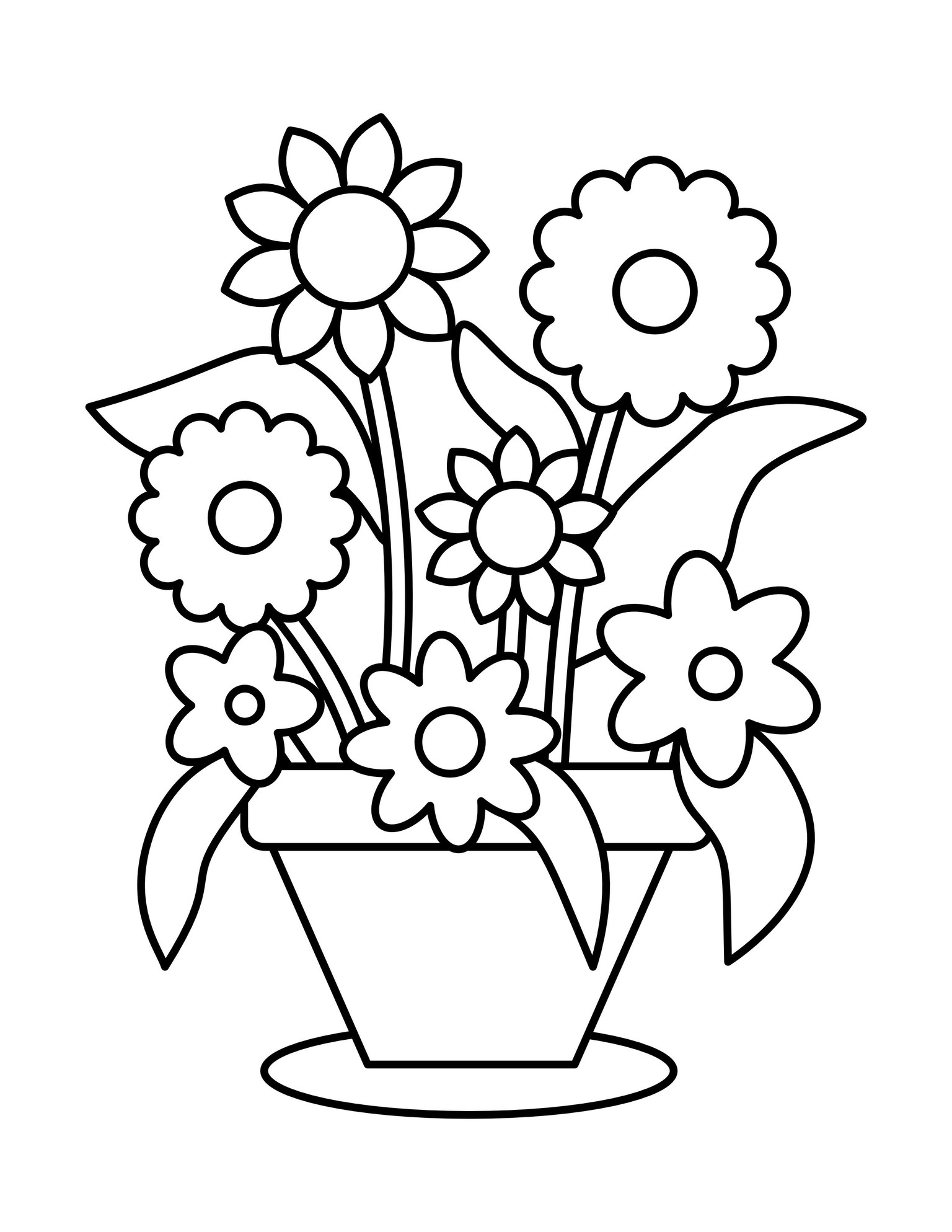 Coloring page flowers - image 1 - student project