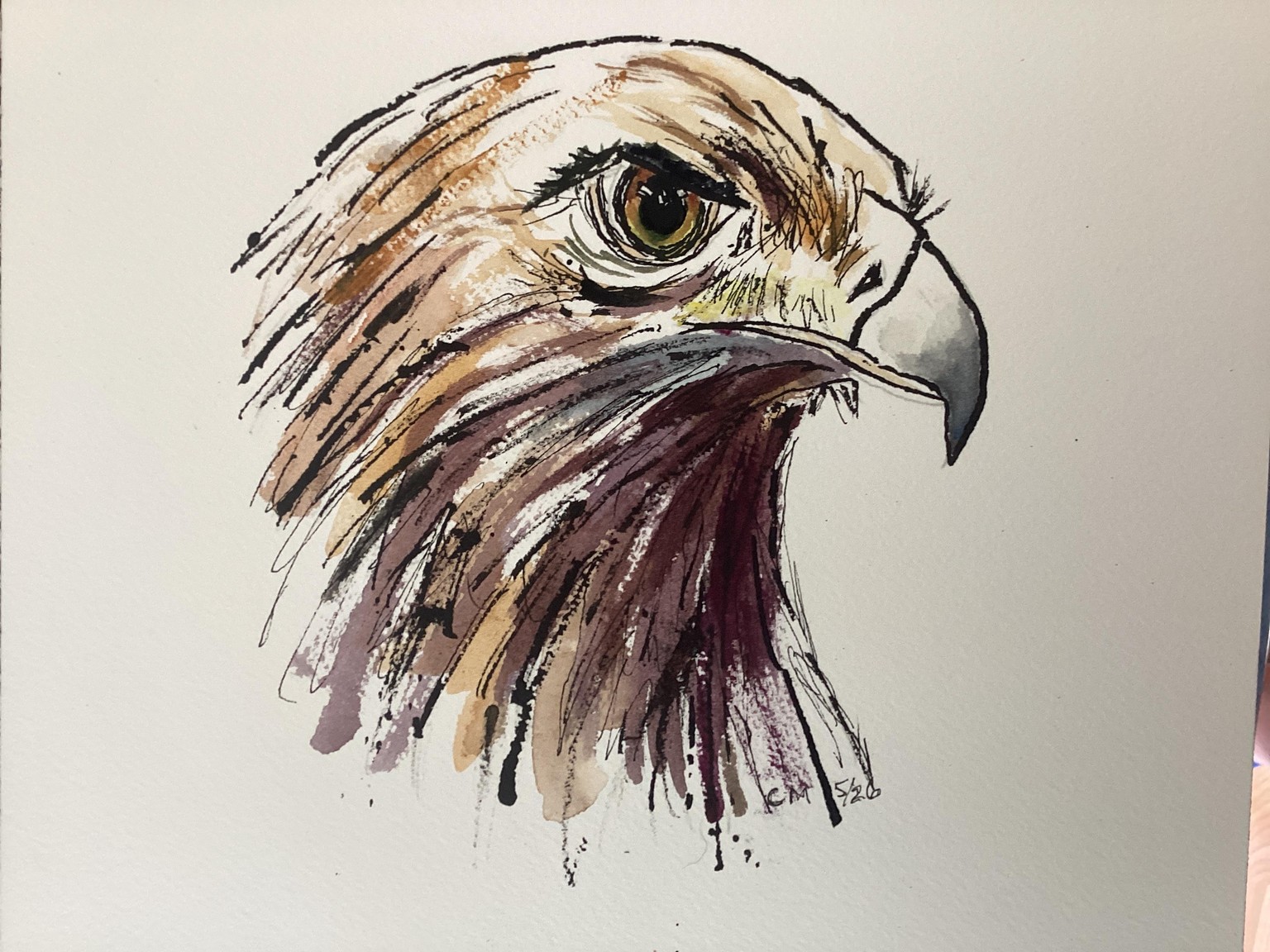 Eagle with twig brush, a Carrie McKenzie tutorial - image 1 - student project