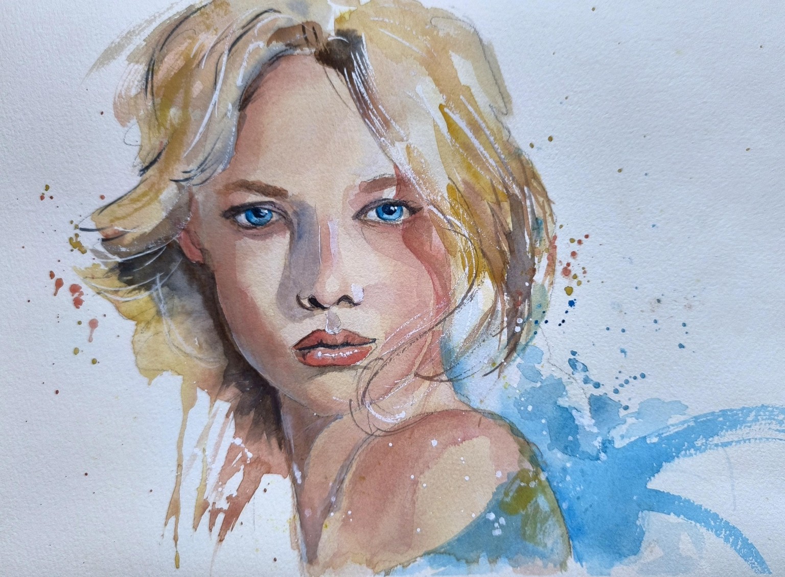 Portrait in watercolor - image 1 - student project
