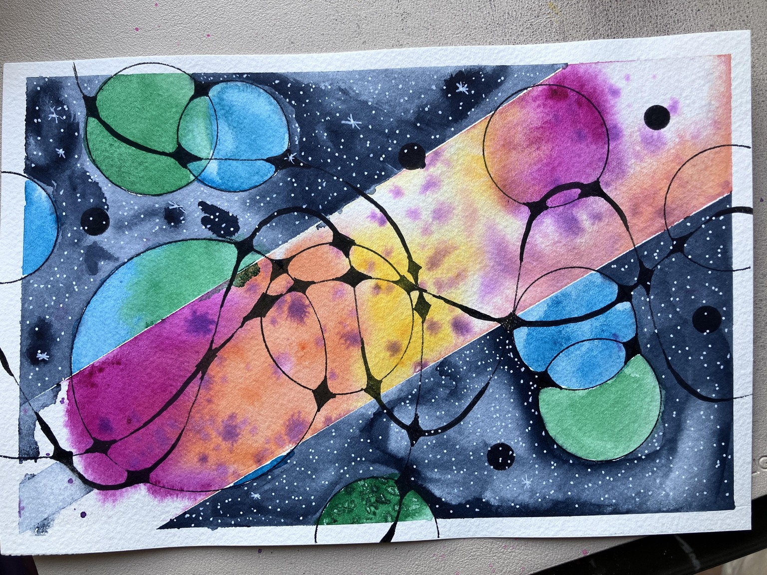 Galaxy art with tape - image 1 - student project