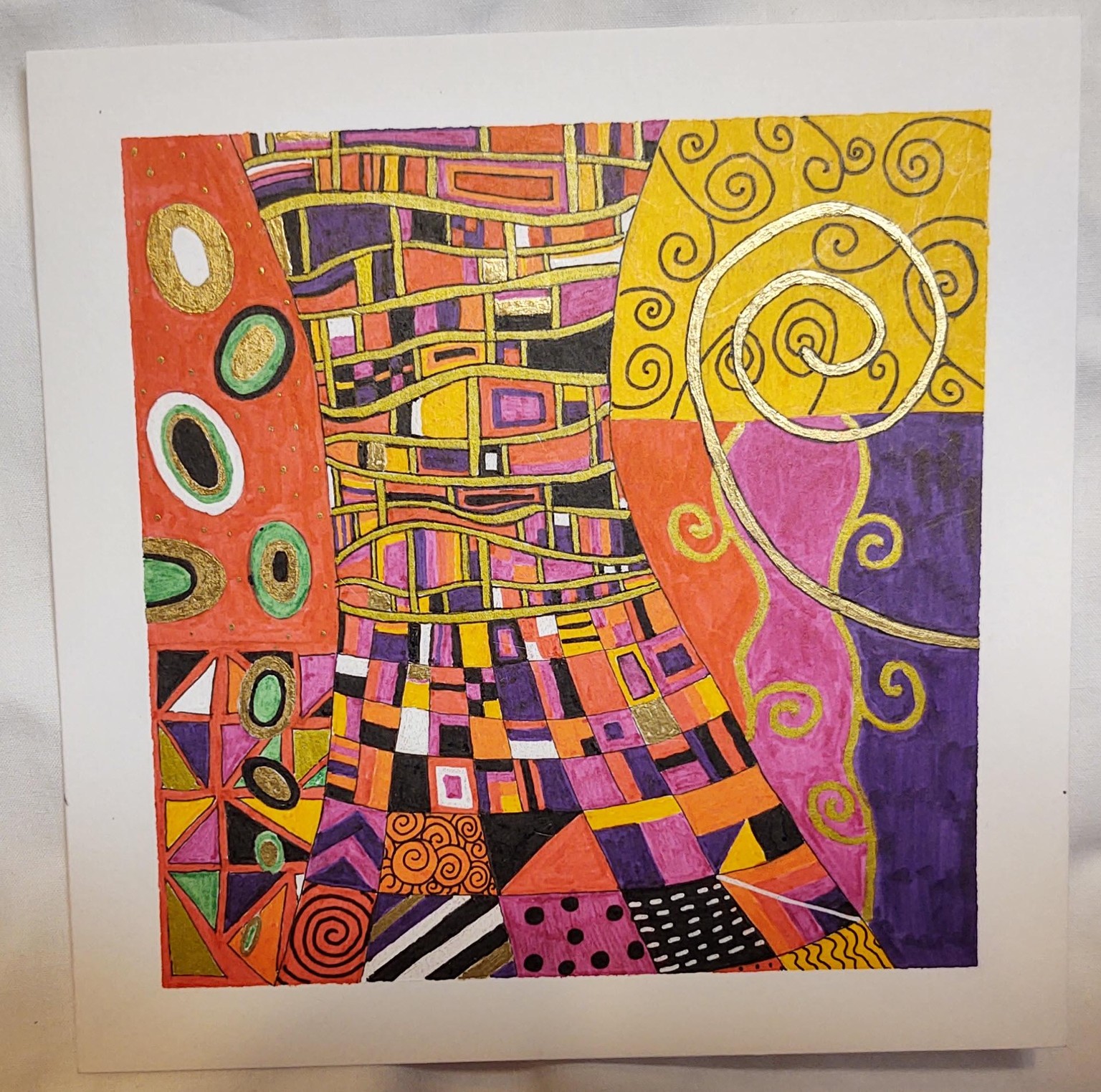 Klimt Inspired Zentangle Art - image 4 - student project