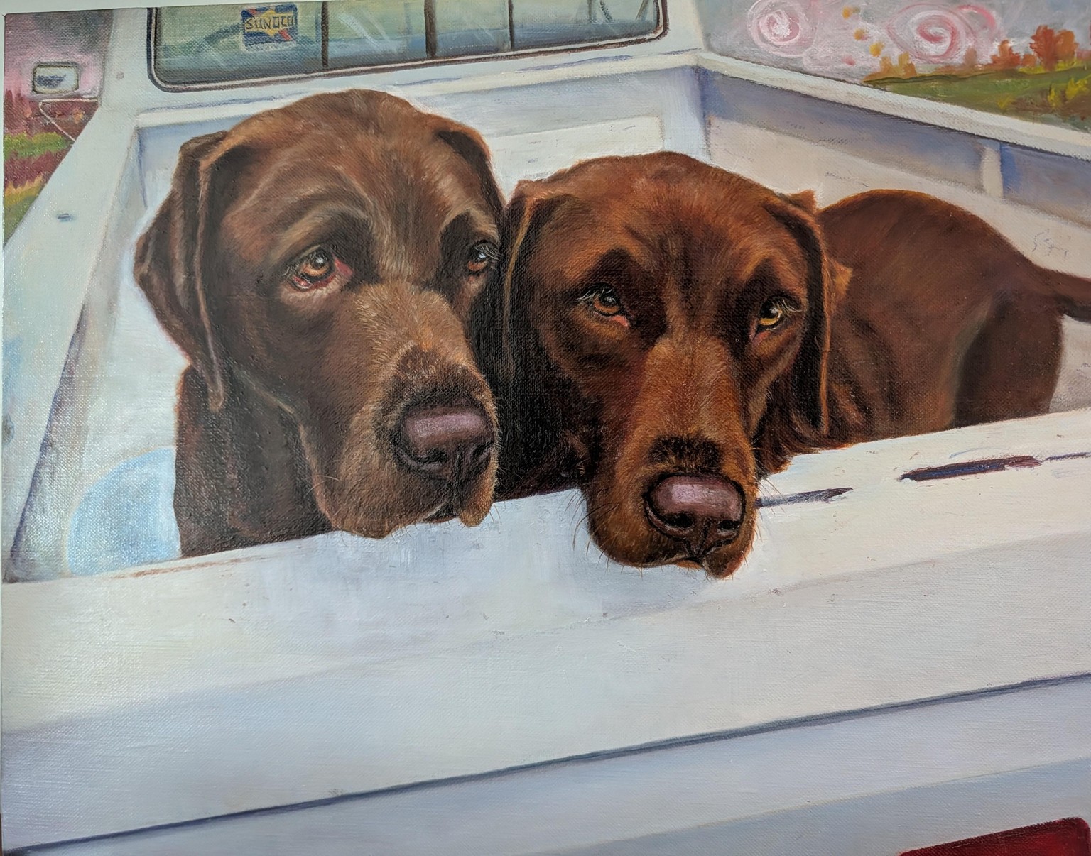 Watercolor Chocolate Lab: Coco and Chanel - image 2 - student project