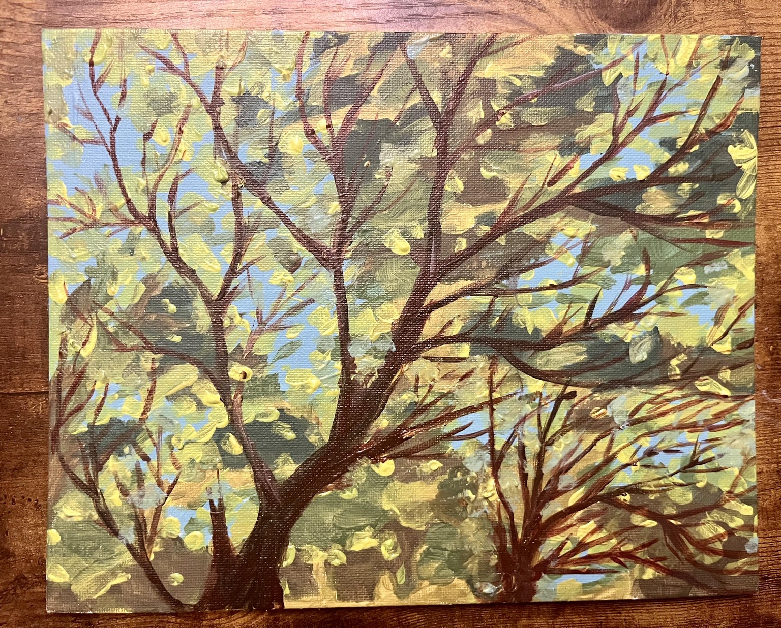 Acrylic Layered Tree, Leaves & Sky for Beginners - image 2 - student project