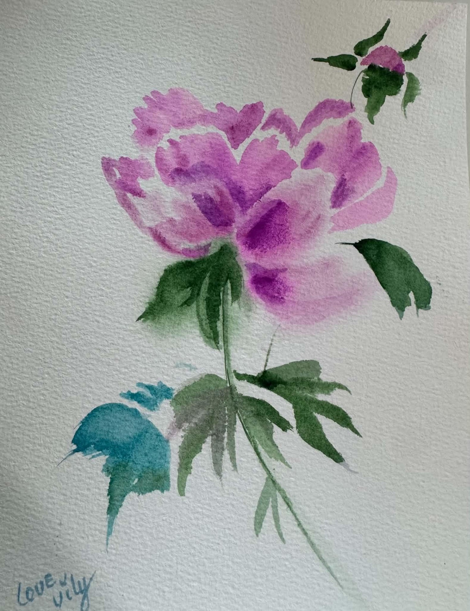 loose watercolor florals - image 1 - student project