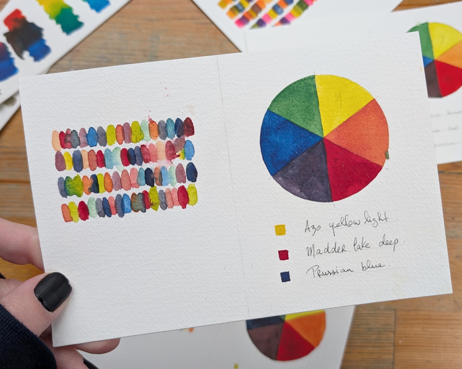 Playful Watercolor Color Wheels - image 3 - student project