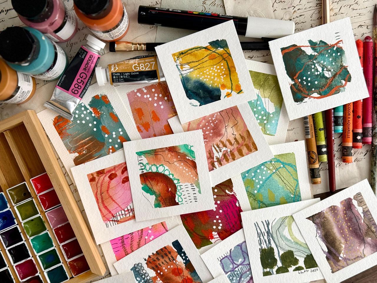 Tiny Paintings, Big Magic: Create 3x3 Abstract Art for Joy & Flow - image 4 - student project