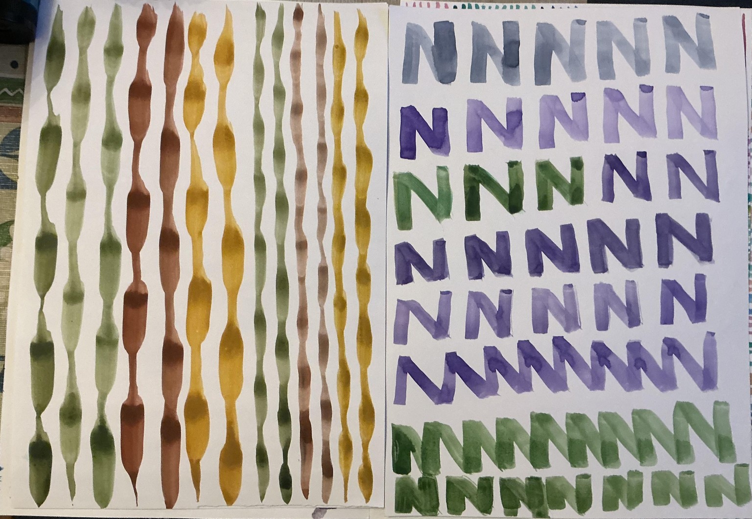 Watercolour Brush mark practise - image 6 - student project