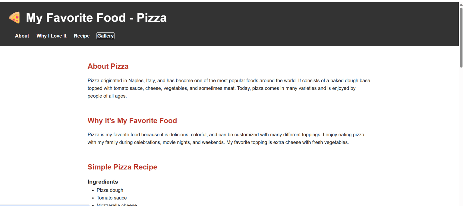 My Favorite Food - Pizza - image 1 - student project