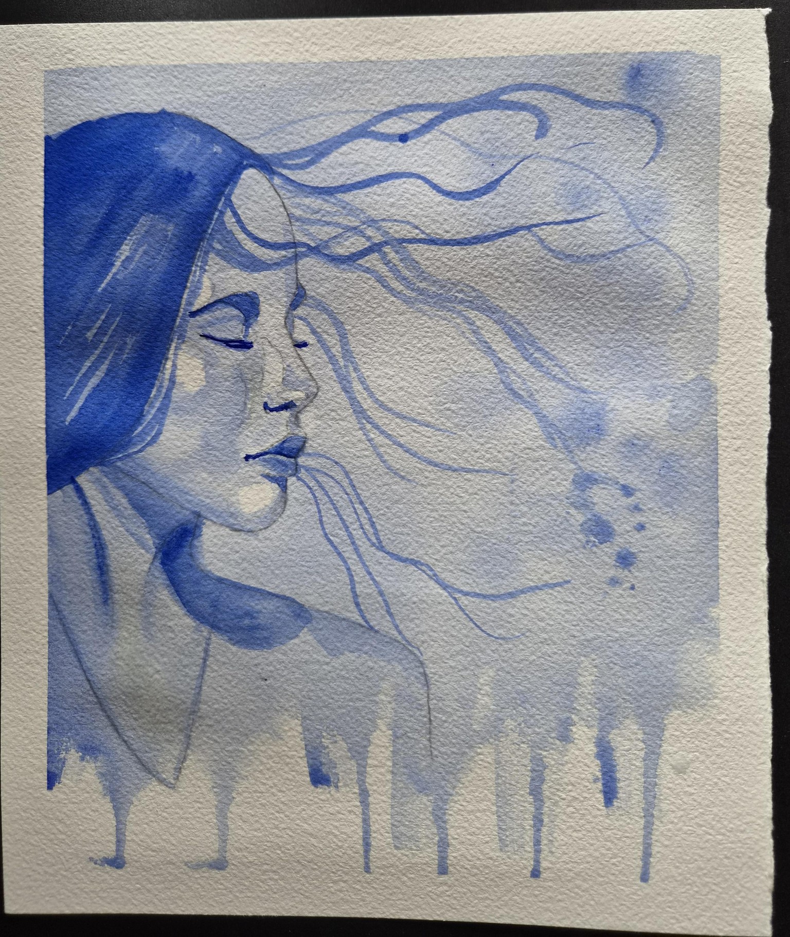 Monochrome watercolour portrait - image 2 - student project