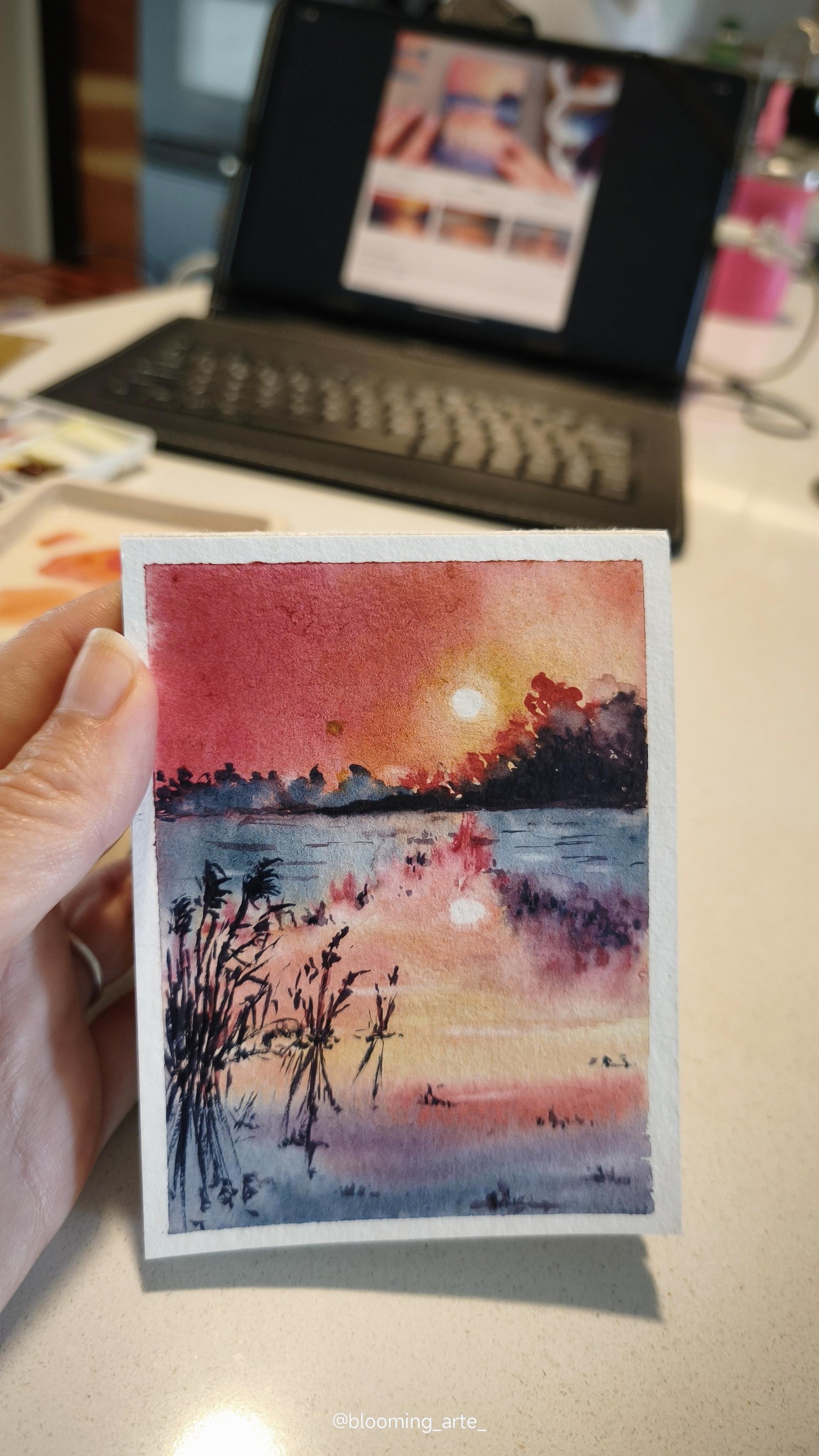 Atmospheric sunset landscape - image 2 - student project