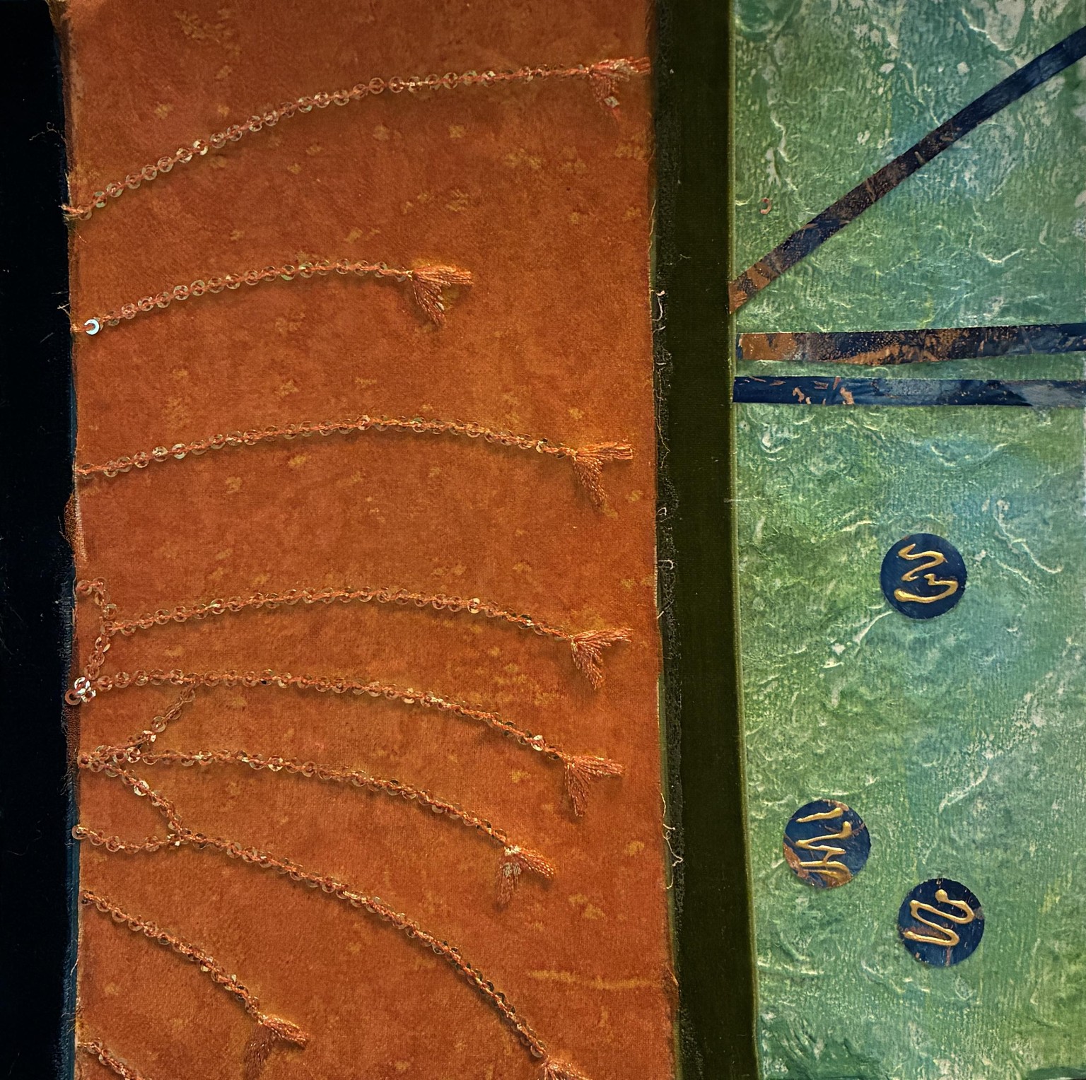 Mixed media fabric collage - image 3 - student project
