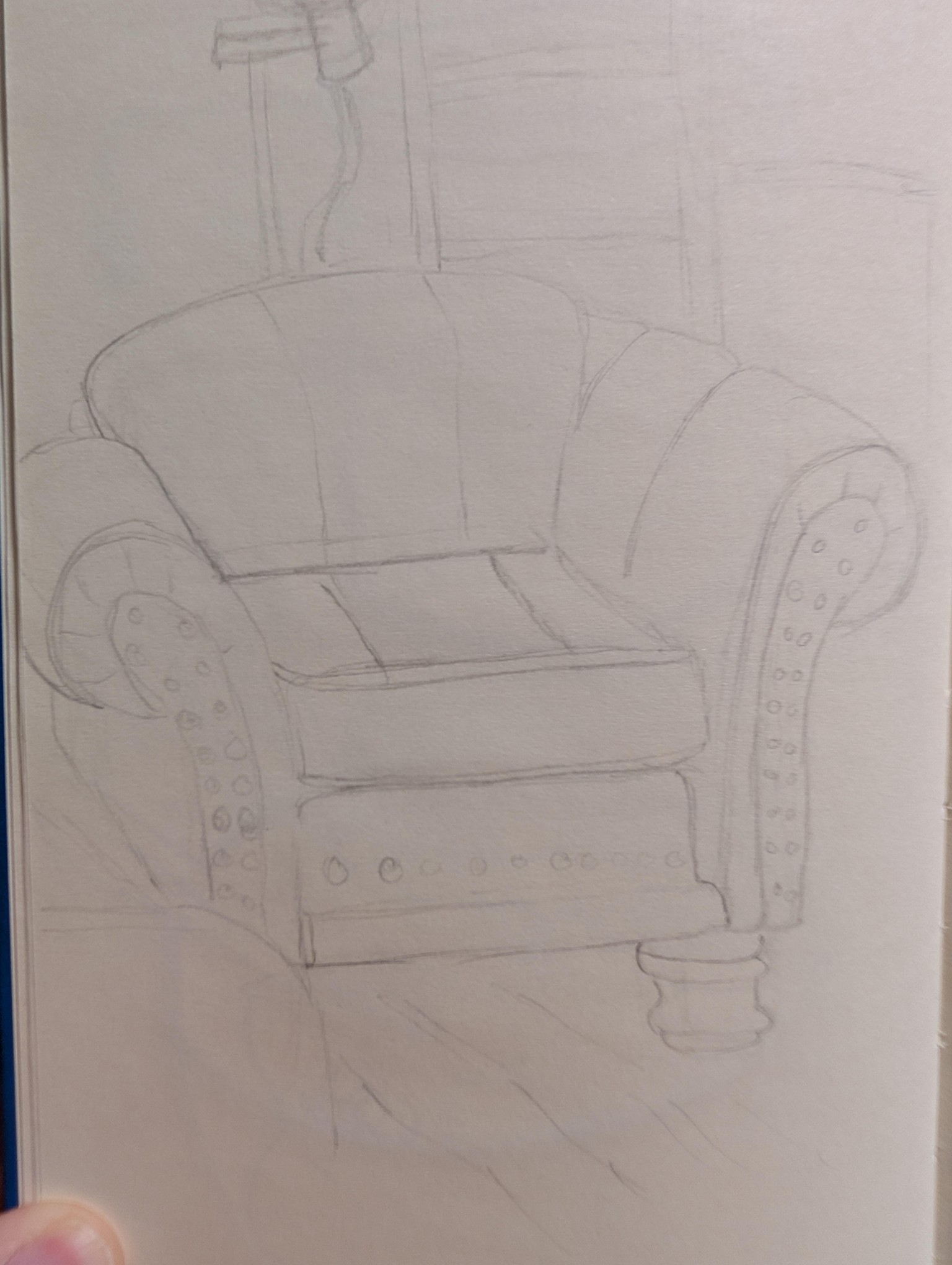 Observation drawing of a leather chair - image 1 - student project