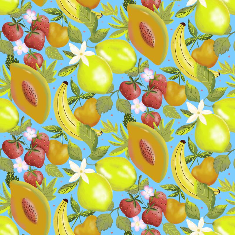 Tropical Fruit Pattern - image 1 - student project