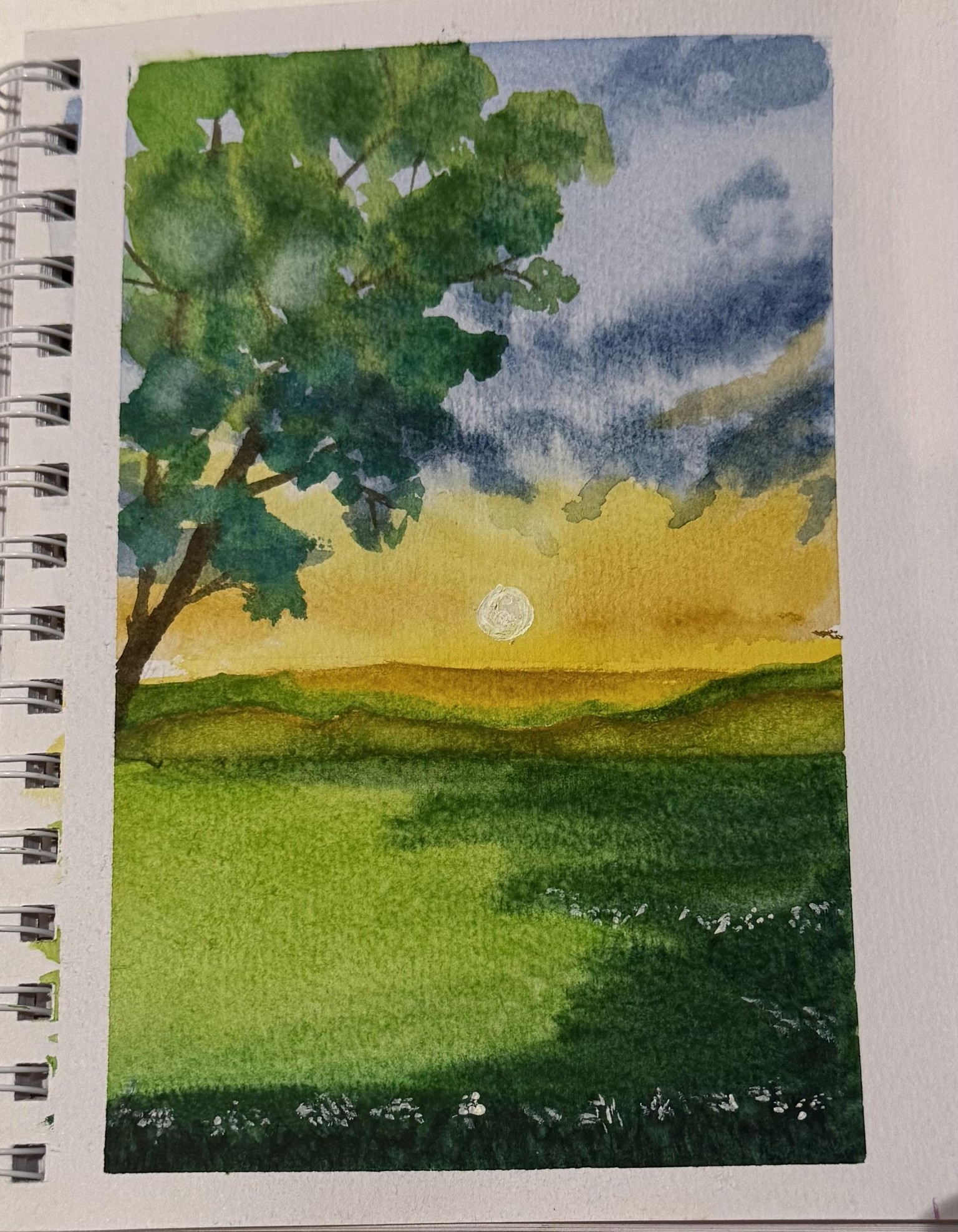 Watercolor mountains and sea - image 2 - student project