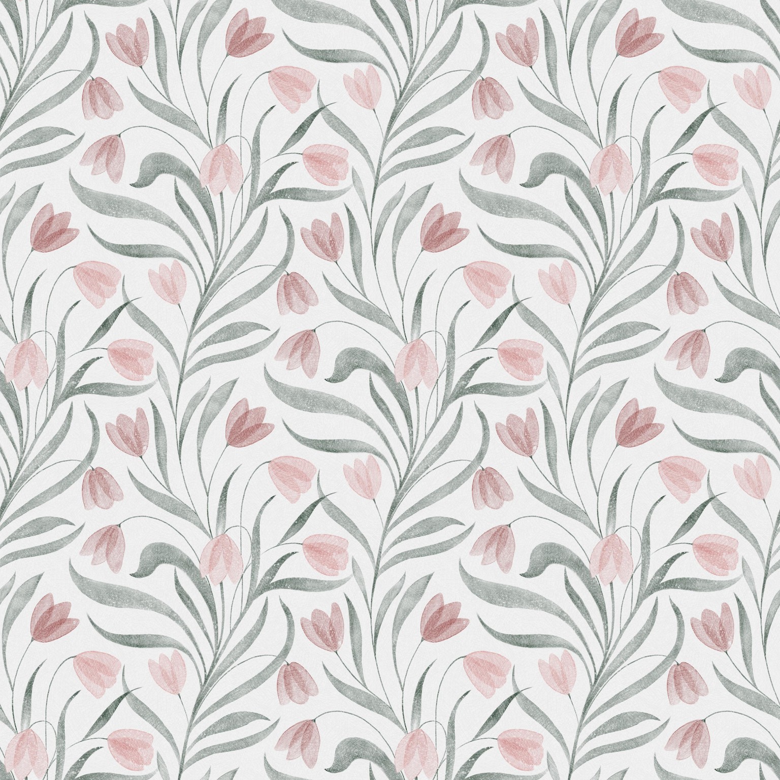 Trailing floral tulip pattern - image 1 - student project