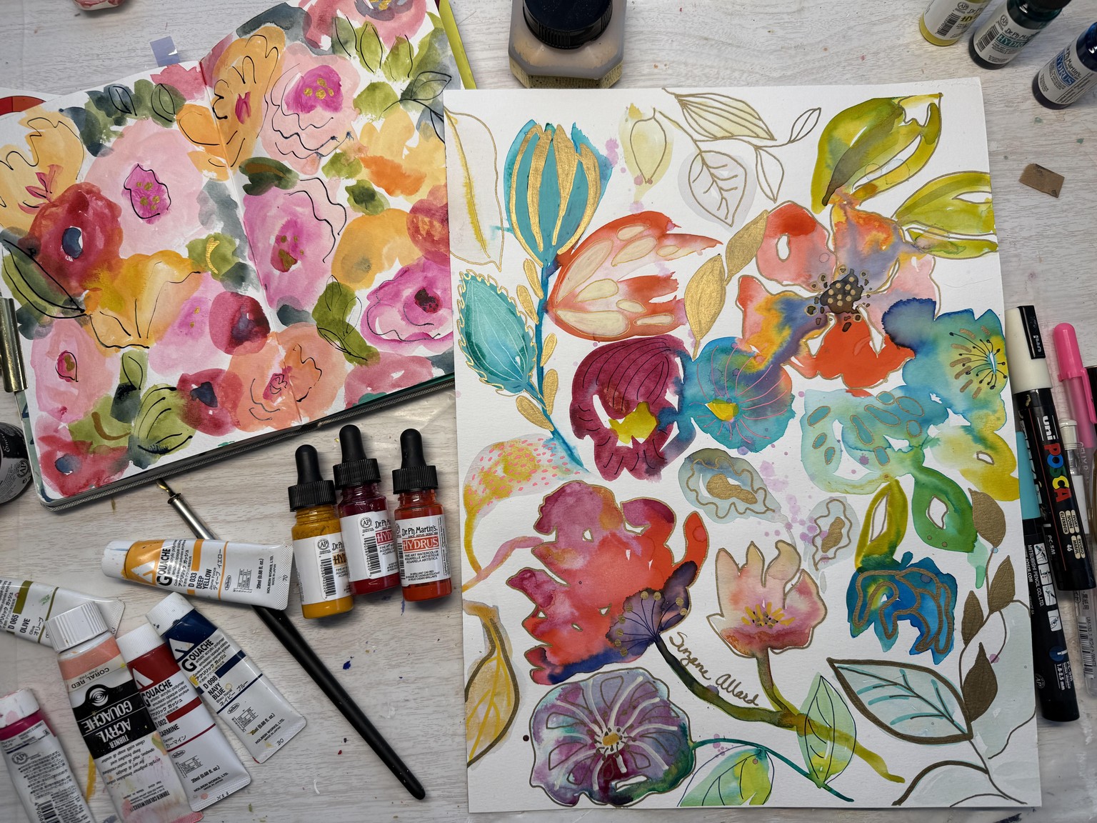 Shimmering, watery flowers - image 2 - student project