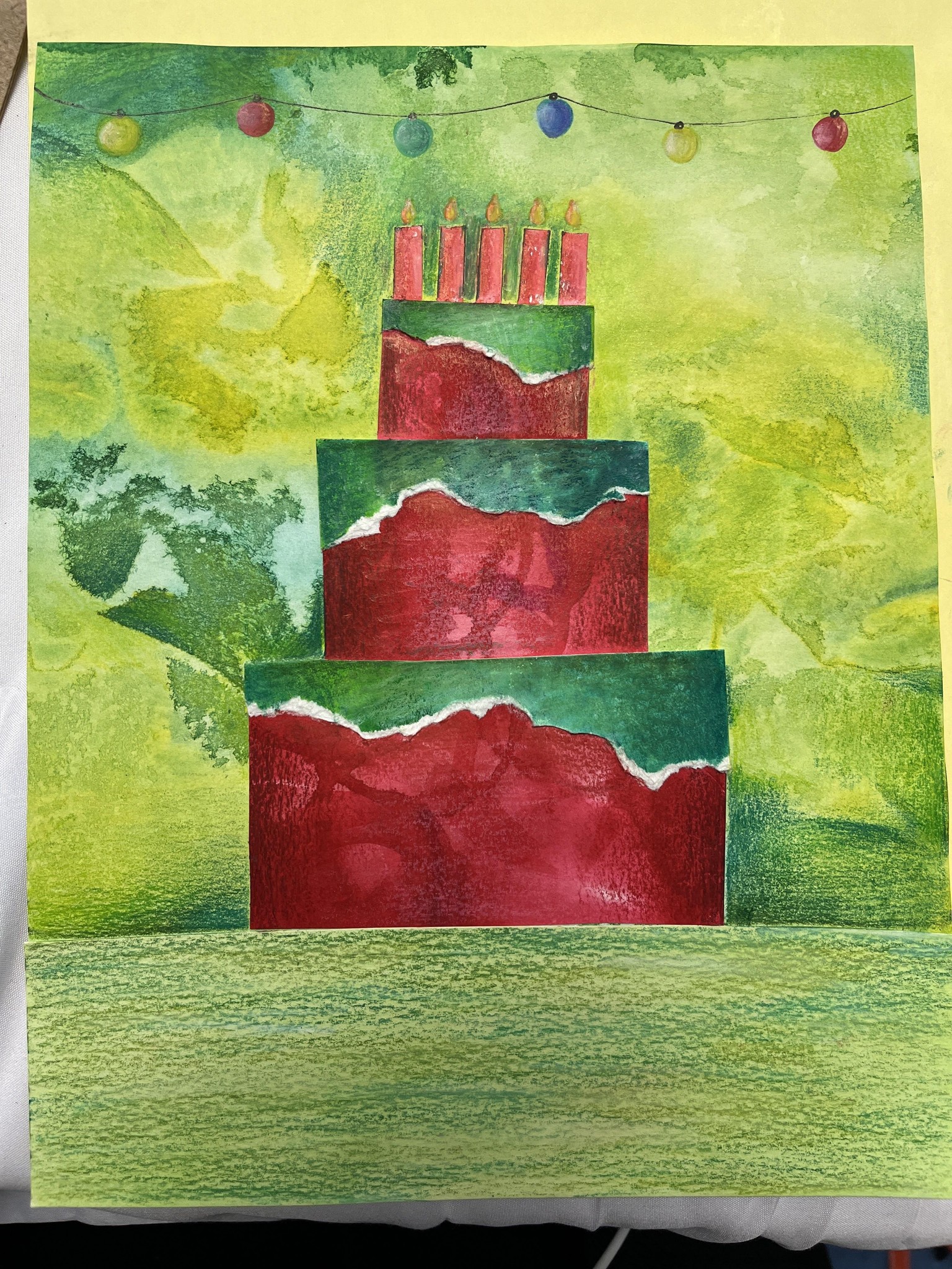 Festive Mixed Media Cake Collages - image 2 - student project