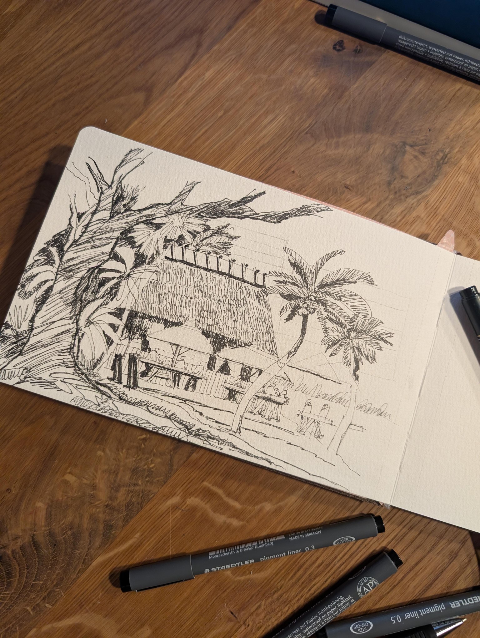 Florida sketching, exploring compositions and depth - image 2 - student project