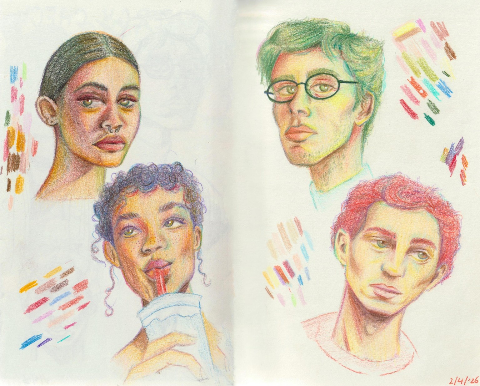 Nice! Drawing colorful portraits - image 3 - student project
