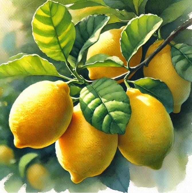 Lemons in watercolour show light and shade well - image 1 - student project