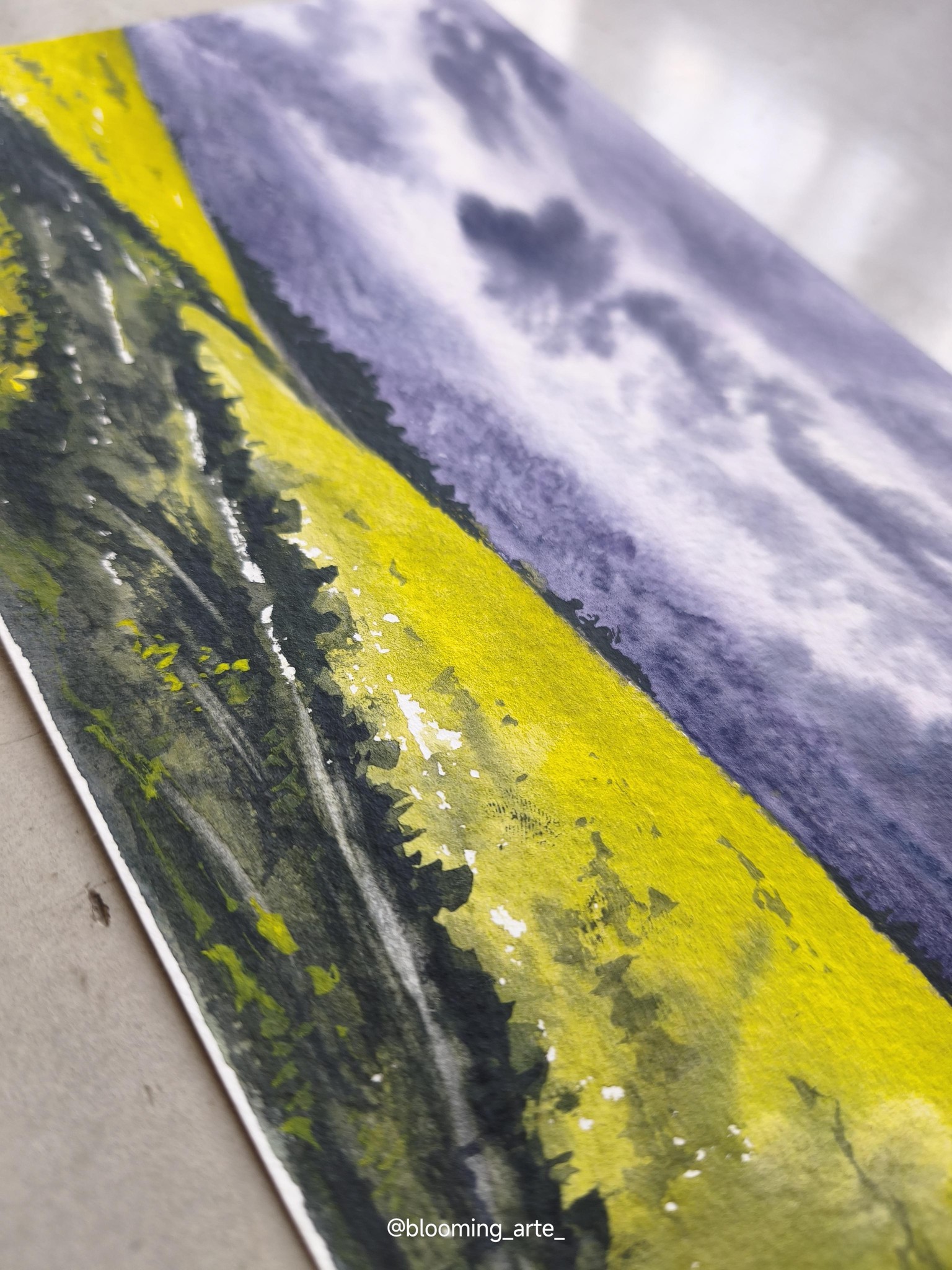 Stormy watercolor Landscapes - image 2 - student project