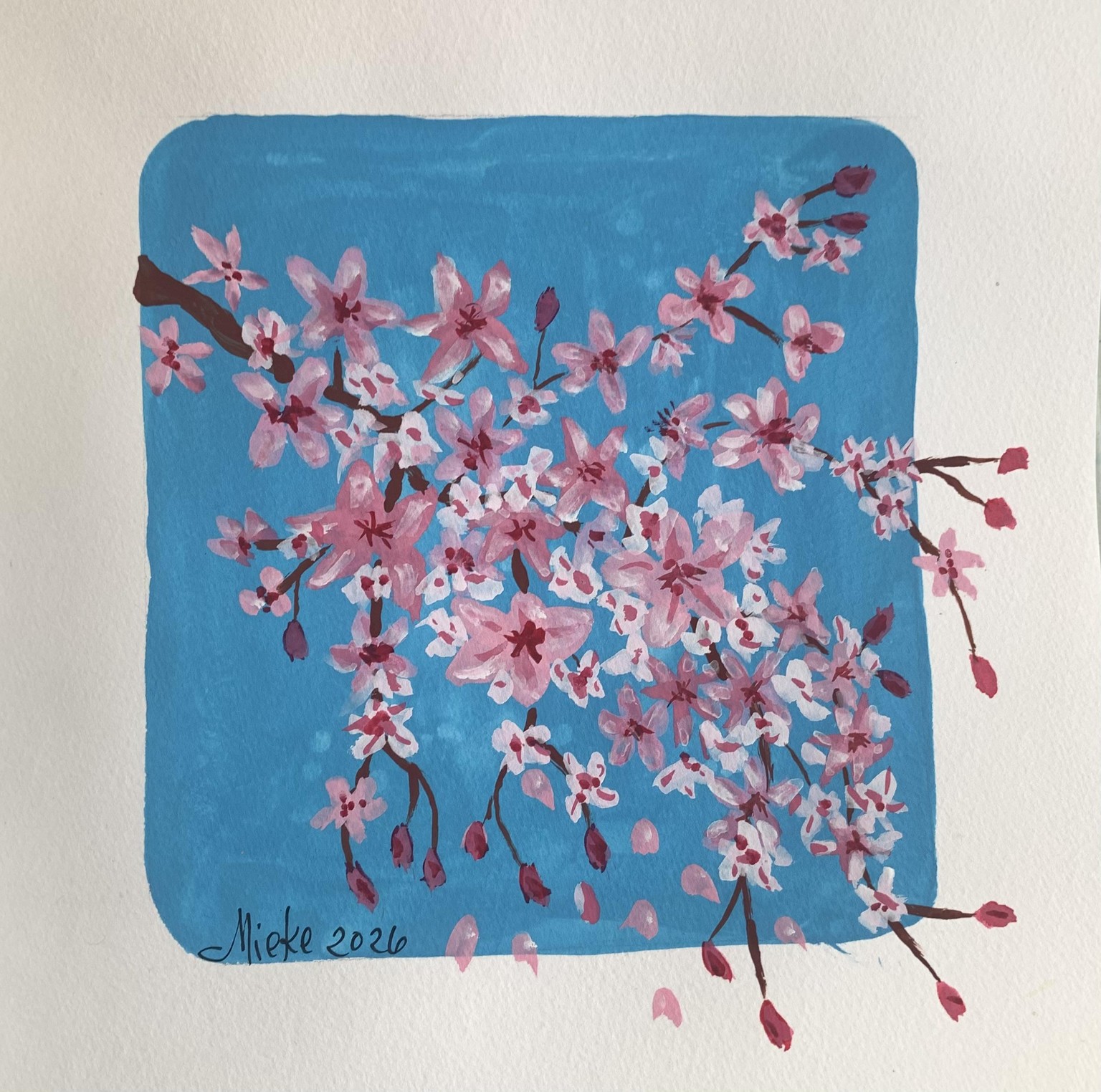 Pastel gouache background flowers - image 4 - student project