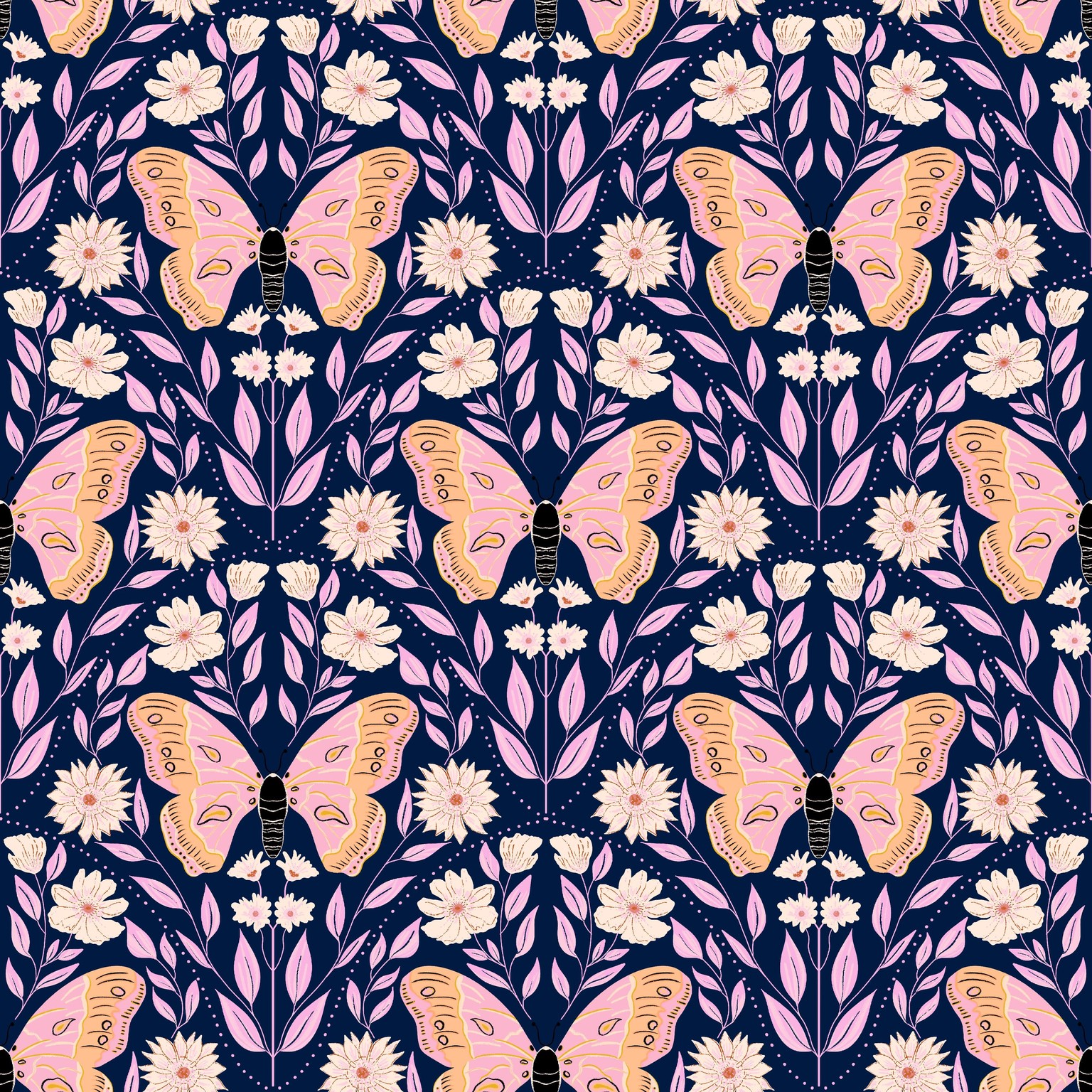 Symmetrical Moth Pattern in Procreate - image 1 - student project