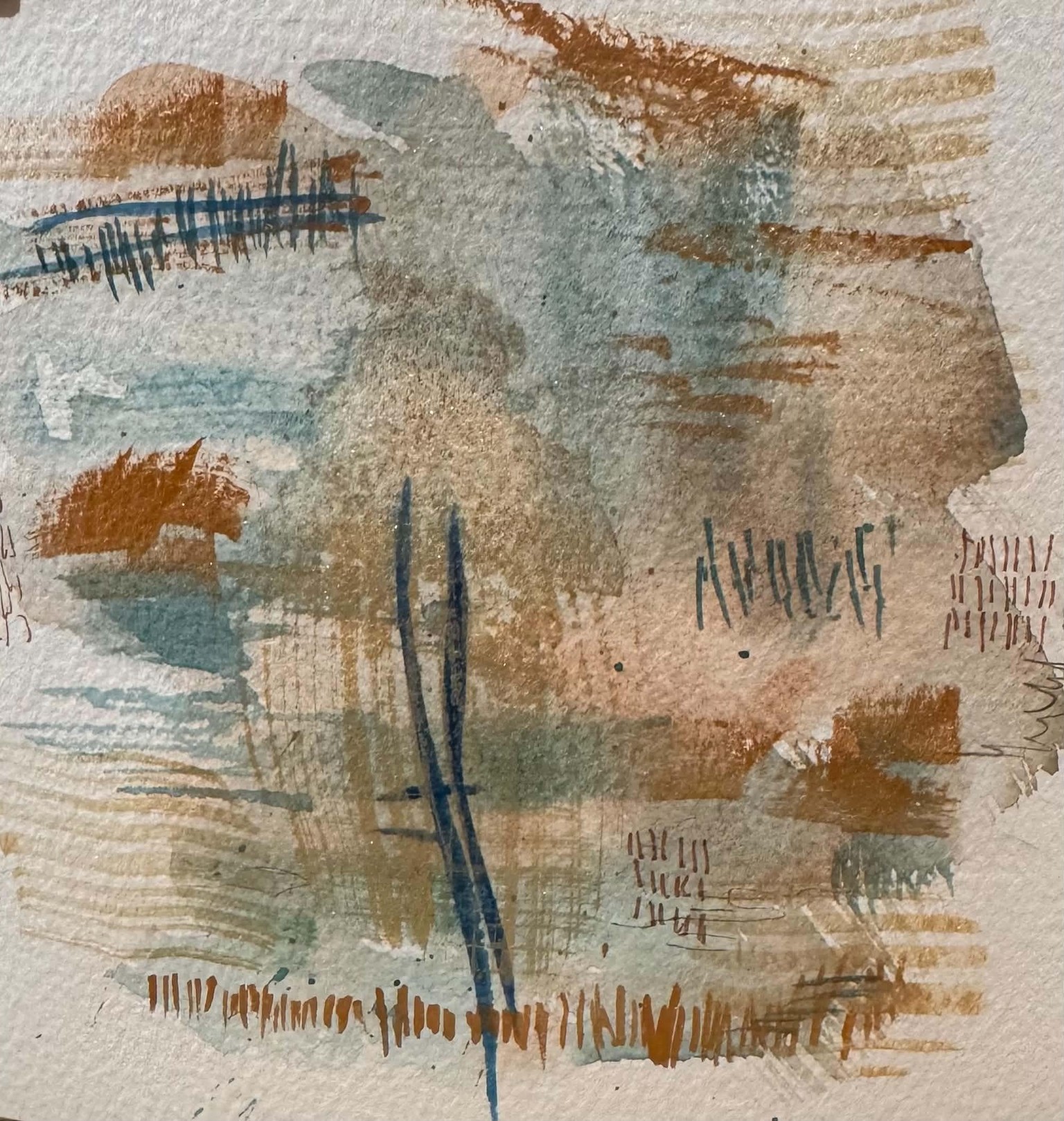 Watercolor and marking abstract - image 2 - student project