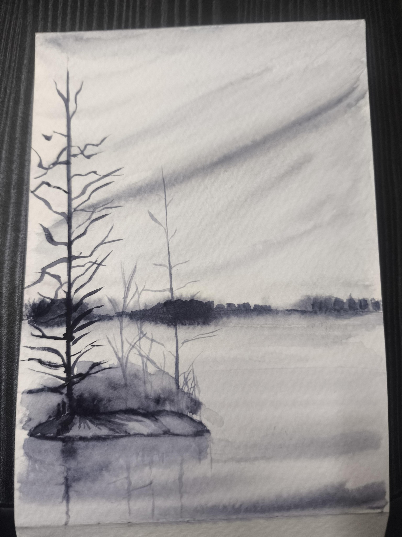 Monochrome watercolor painting - image 4 - student project