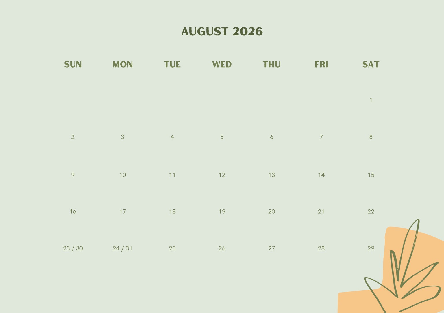 Calendar Template - image 1 - student project
