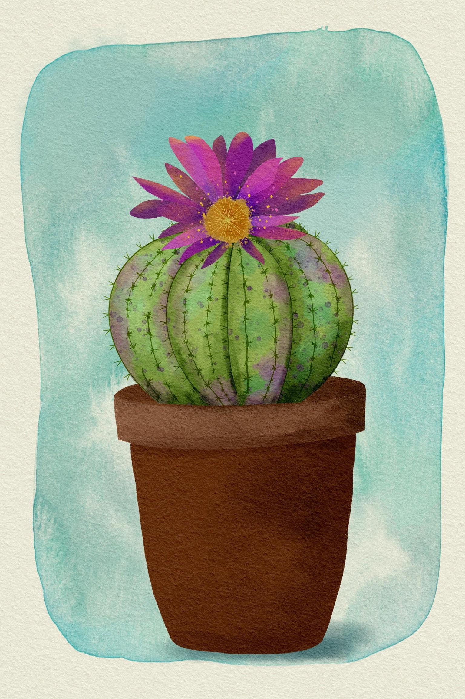 Watercolor Cactus - image 1 - student project
