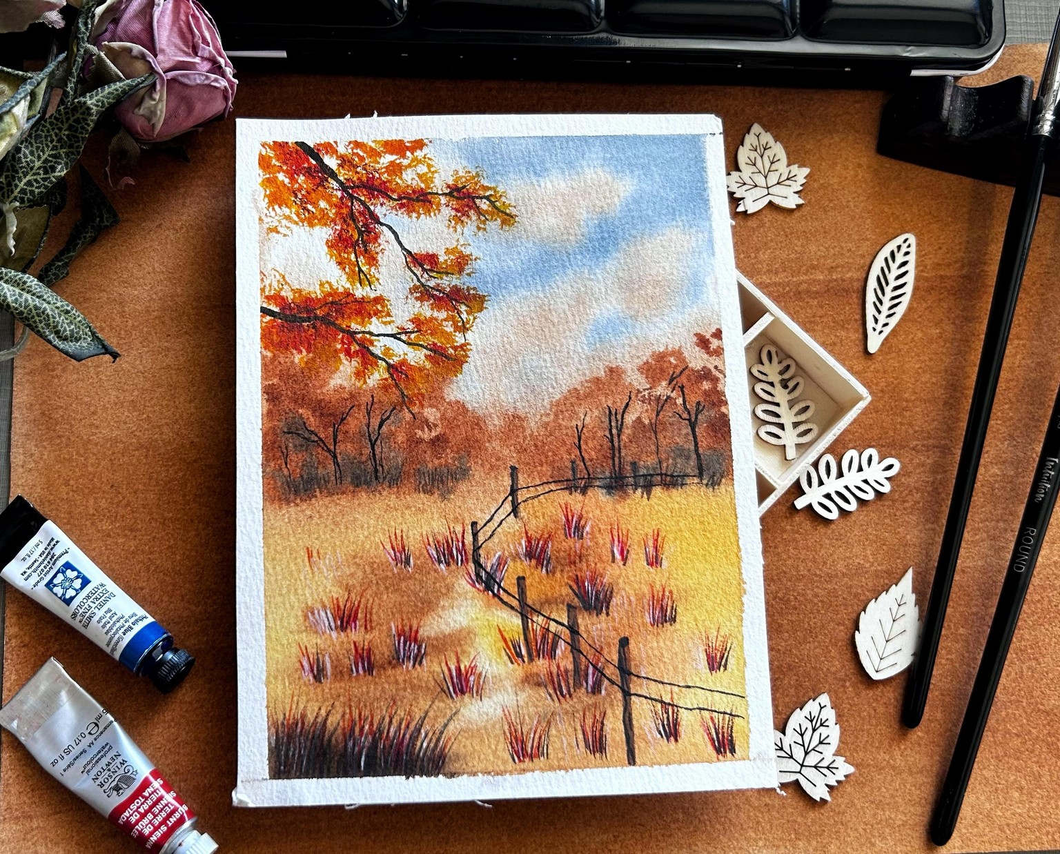 Autumn Landscape in Watercolor - image 3 - student project