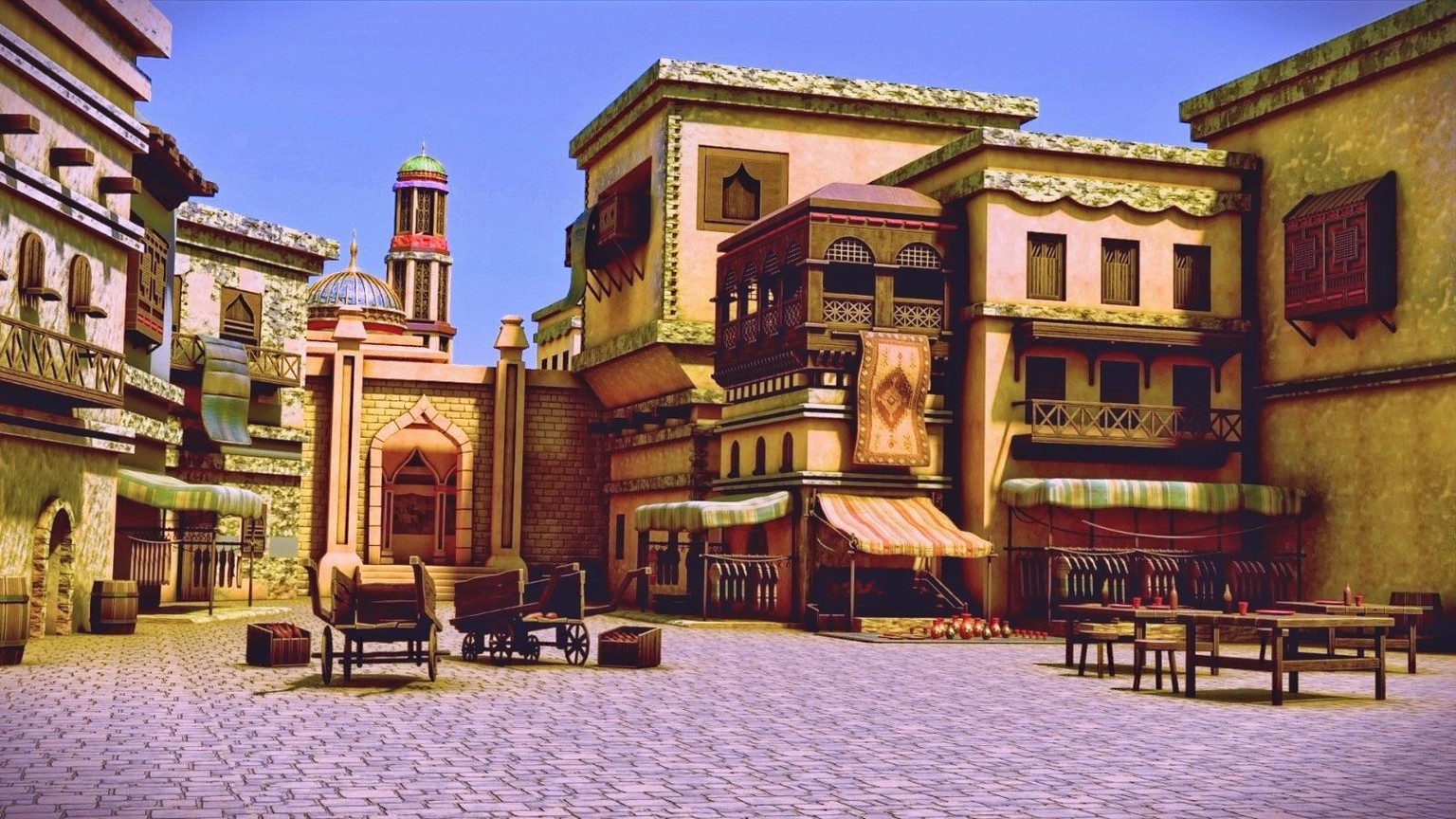 Arabian Desert Marketplace Environment_ My First Render in Blender - image 1 - student project