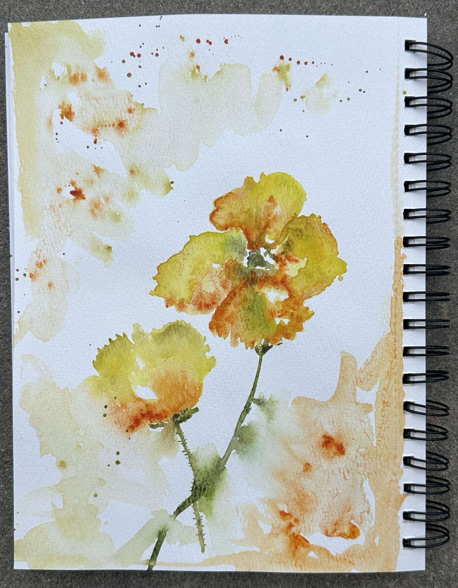 Loose watercolor florals - image 4 - student project