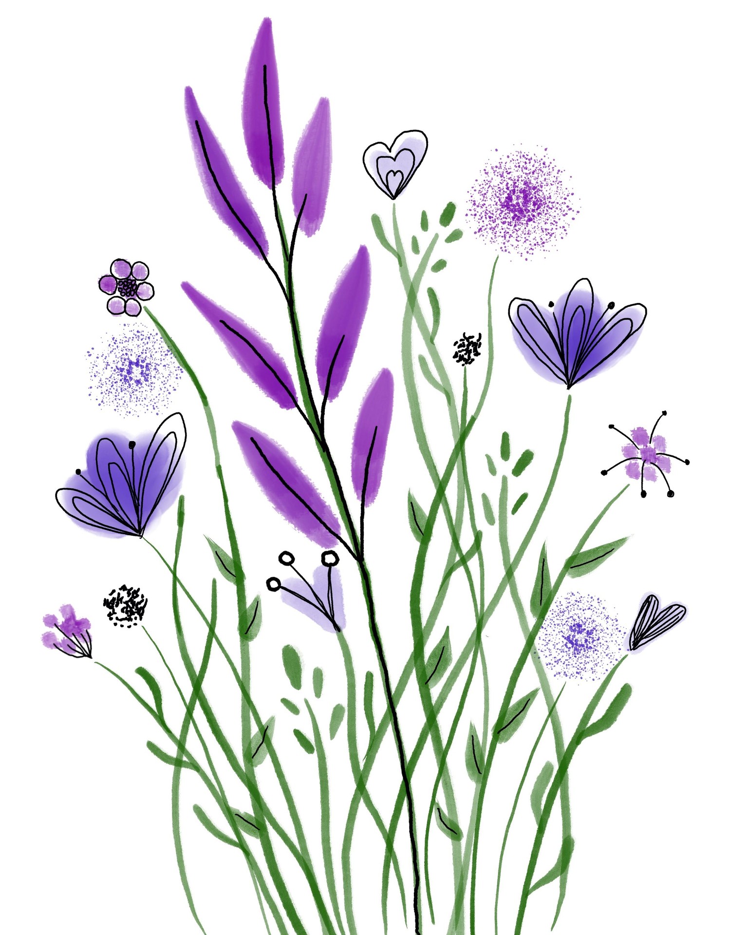Watercolor and Ink florals - image 3 - student project