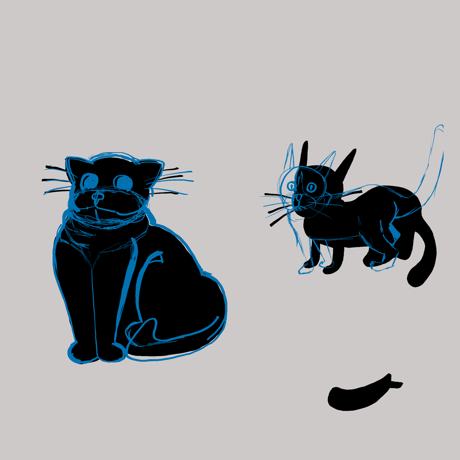 Silhouette and Shape - Cartoon Cats “The Catnip Toy” - image 9 - student project
