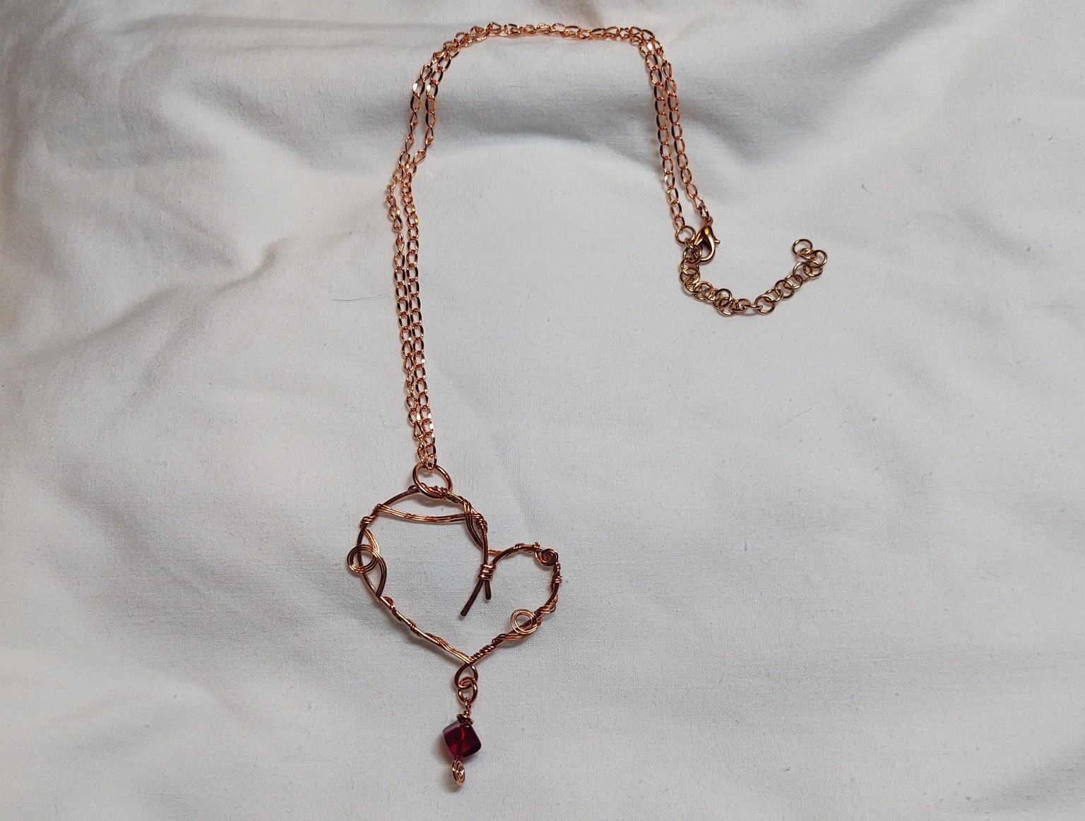 Wire Wrapped Heart Pendant - image 2 - student project