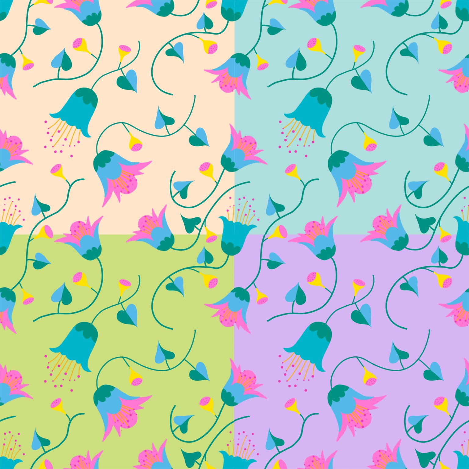 Floral repeat pattern - image 1 - student project