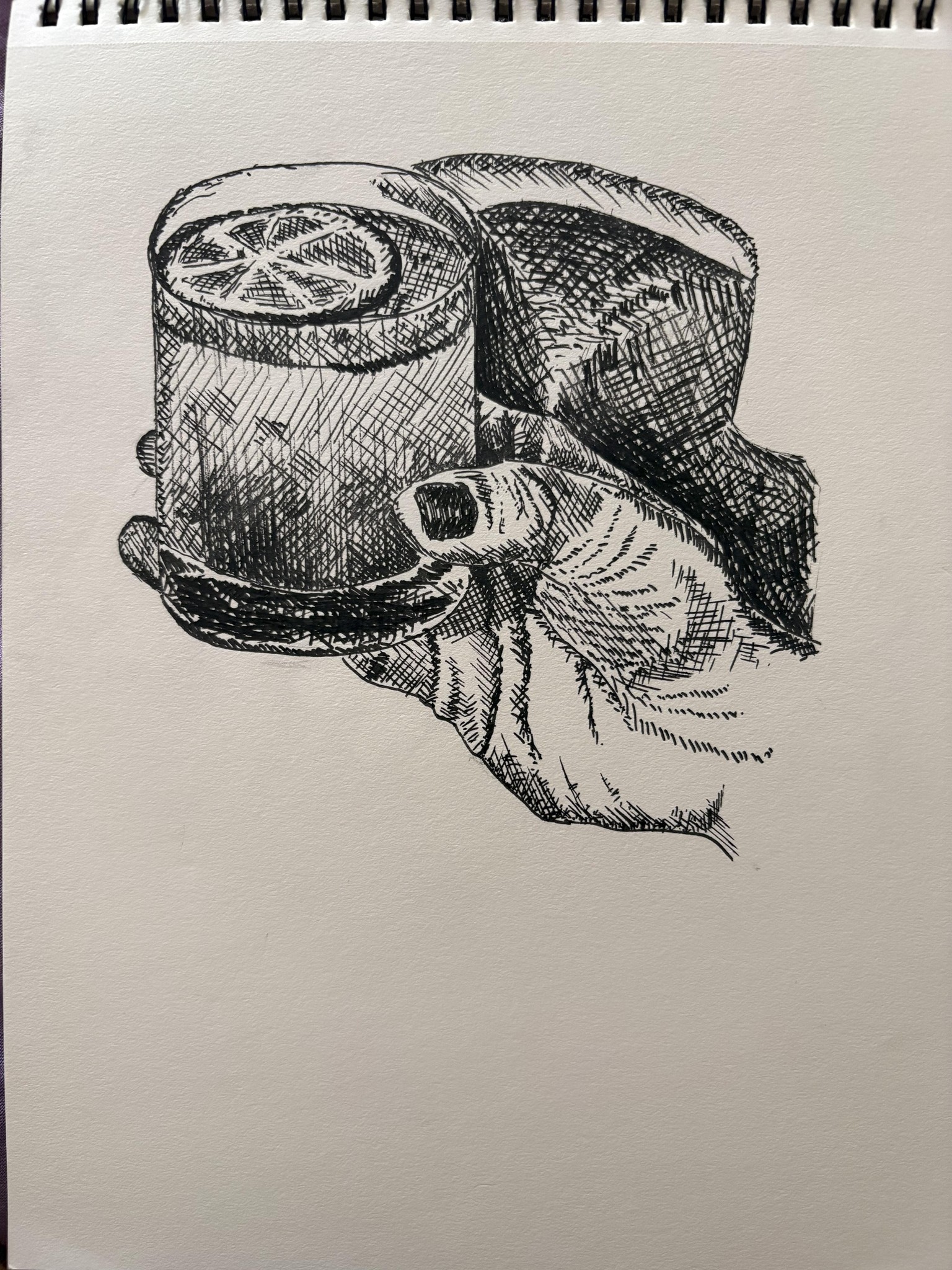 Glass & hand hatching practice - image 2 - student project